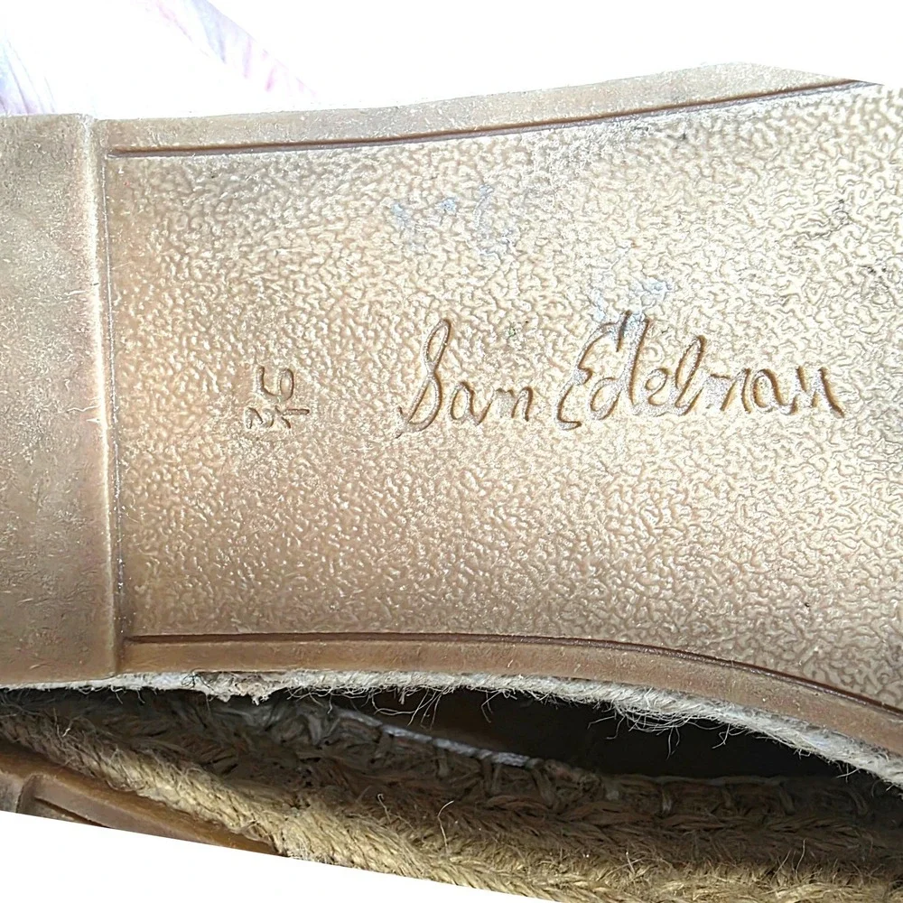 Sam Edelman Cherlene Espadrille Women 9.5 Tan Suede Platform Slip On
